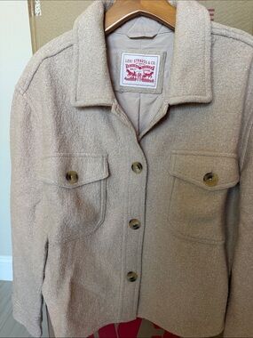 Levi's Women's Tan Button-Front Wool Shacket size L